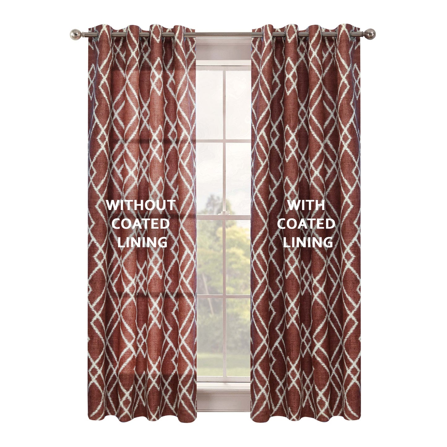 100% Blackout Curtain Lining Pair White With Hooks & Rings