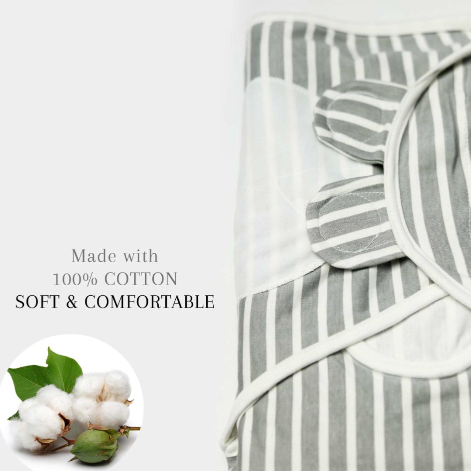 Baby Swaddle Grey (Stripes, Clouds, Stars)