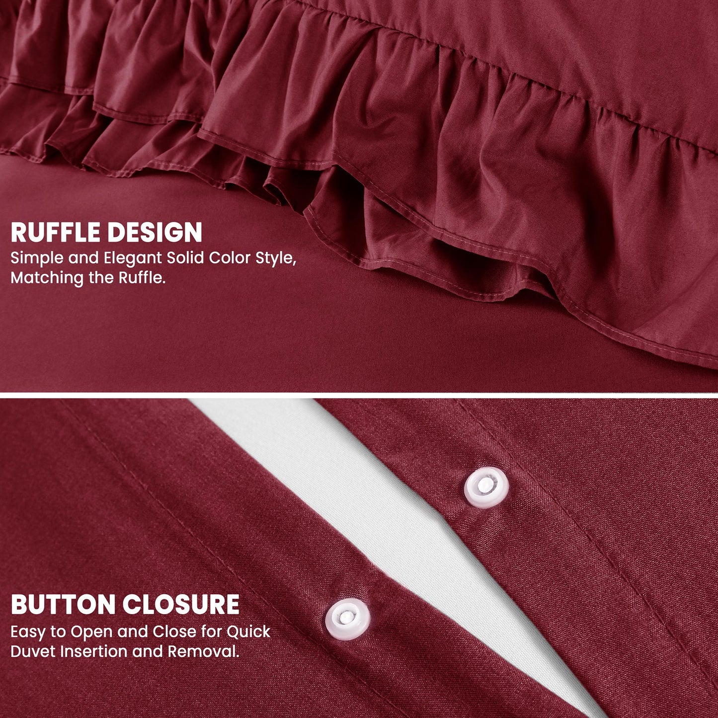 Ruffled Borders Duvet Cover Set