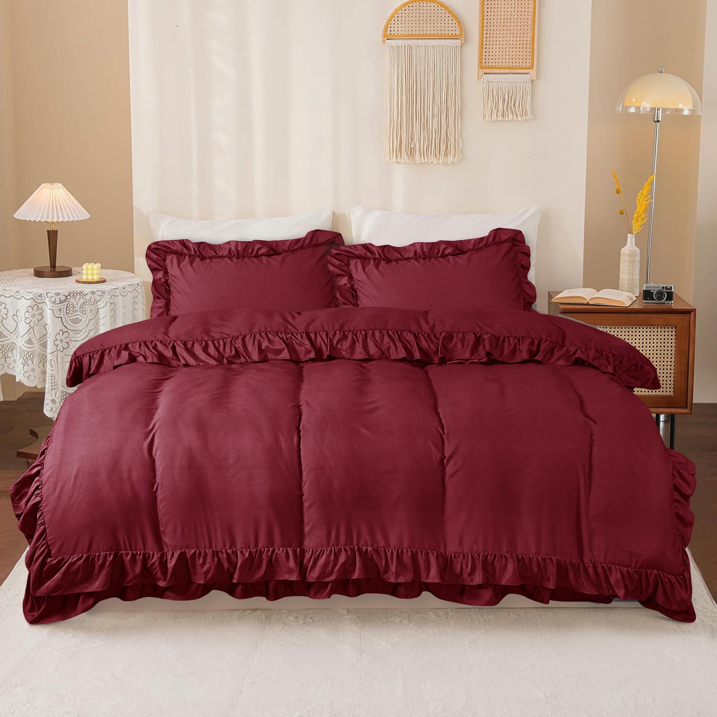 Ruffled Borders Duvet Cover Set