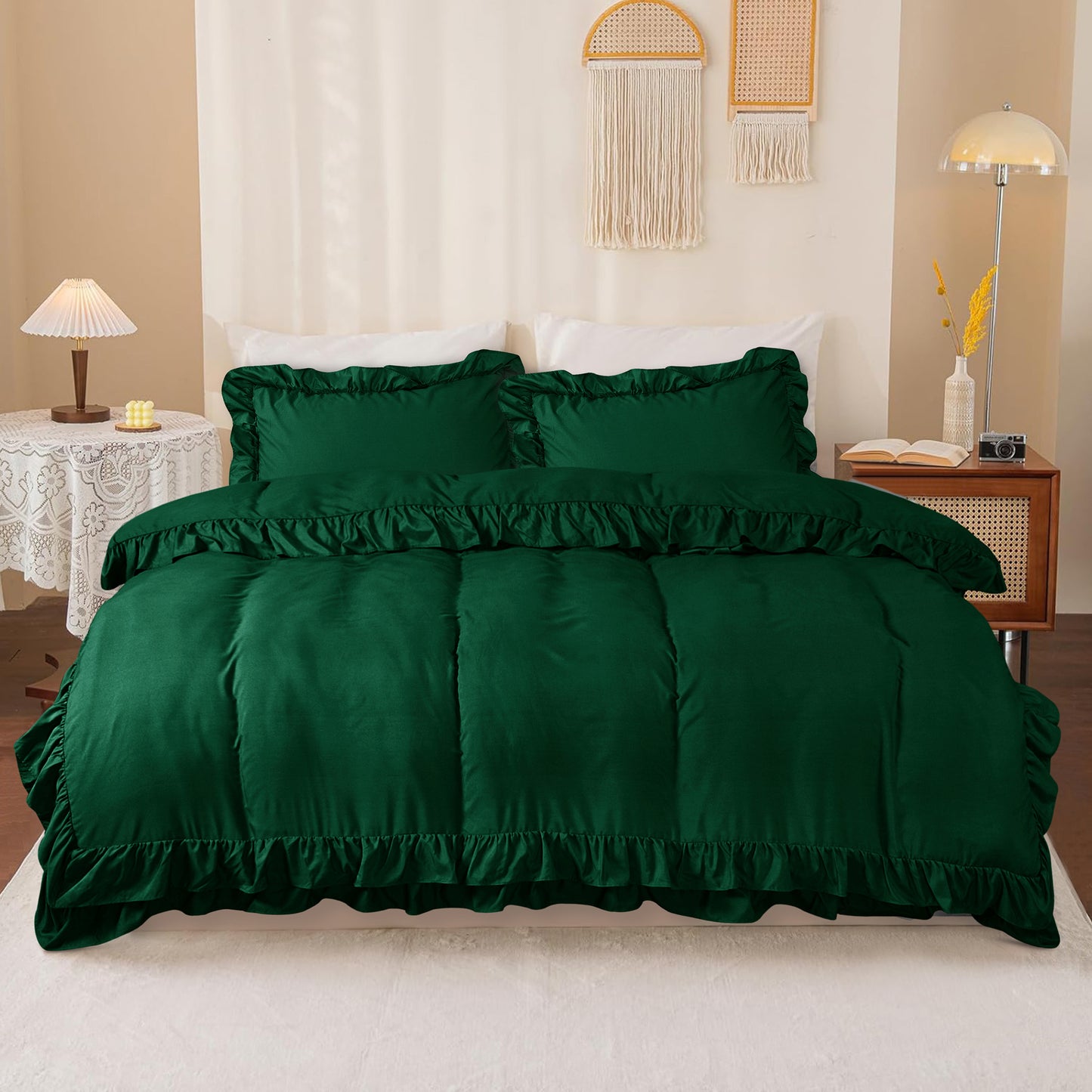 Ruffled Borders Duvet Cover Set