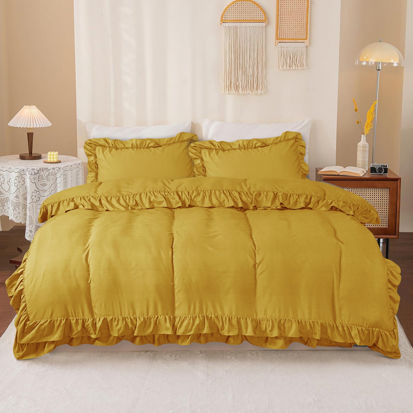 Ruffled Borders Duvet Cover Set