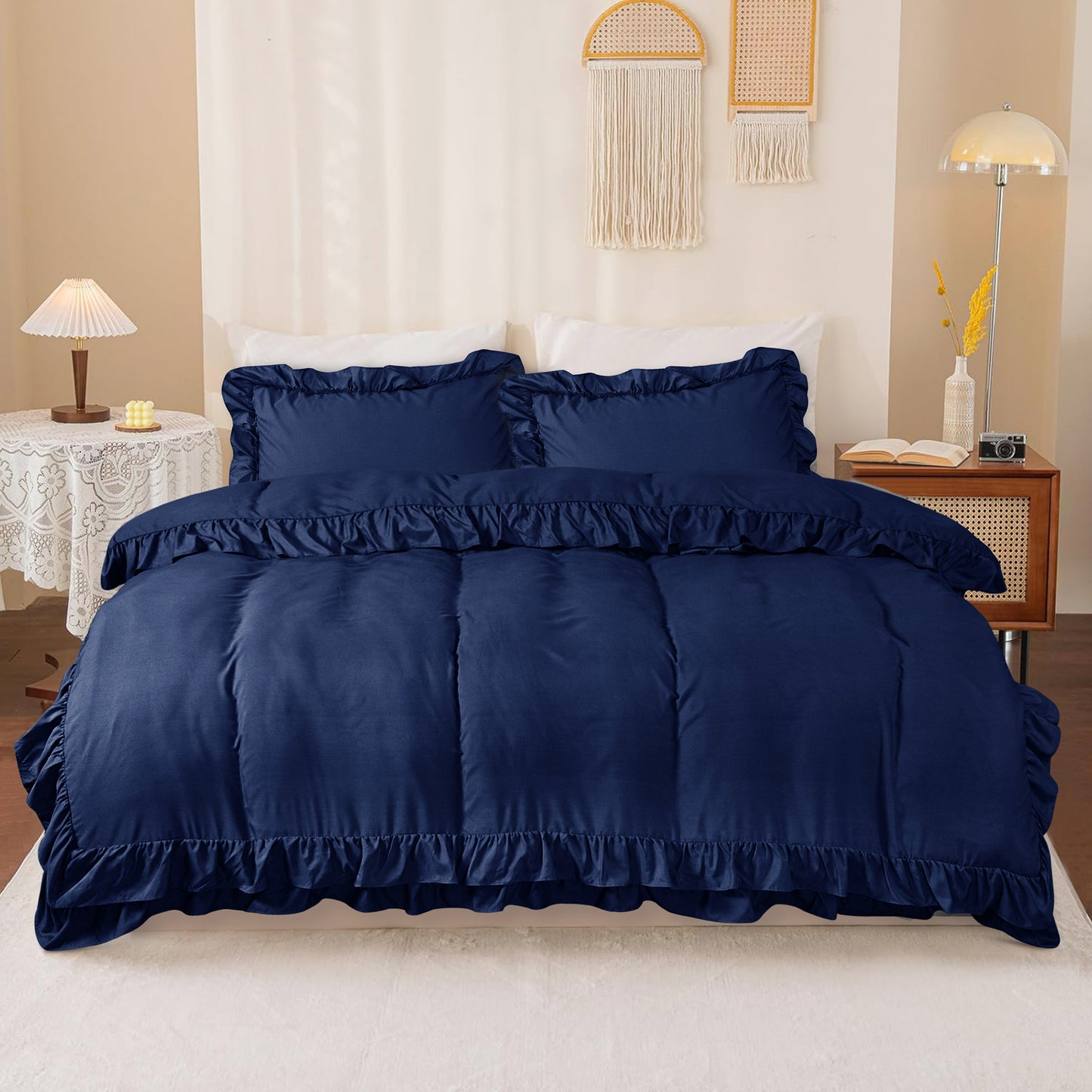 Ruffled Borders Duvet Cover Set