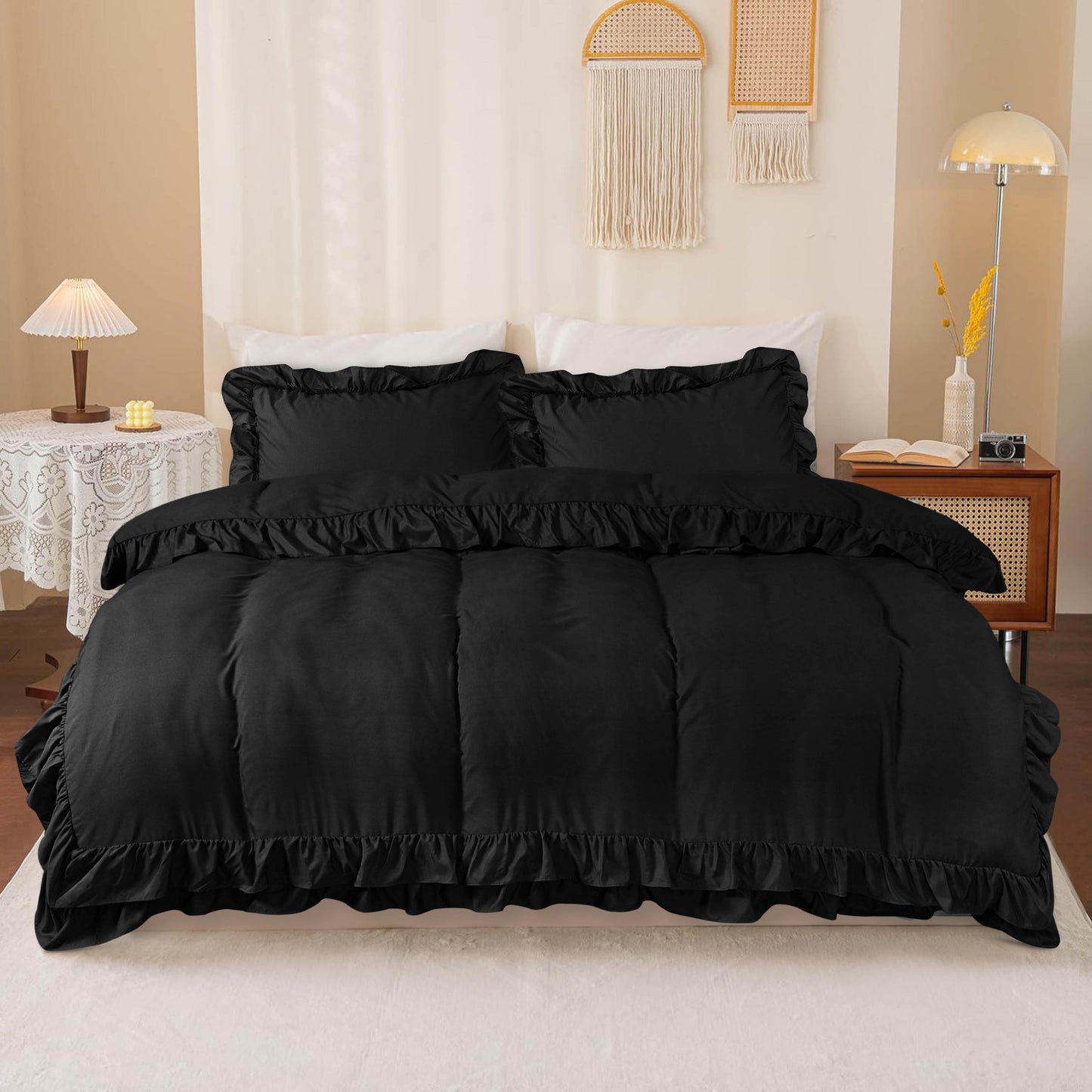 Ruffled Borders Duvet Cover Set