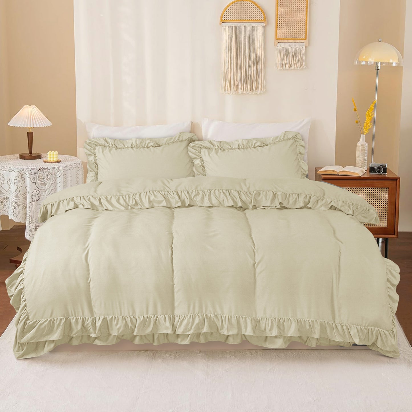 Ruffled Borders Duvet Cover Set