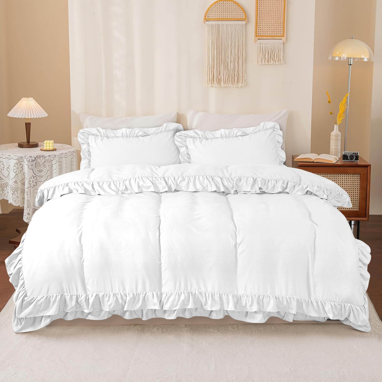 Ruffled Borders Duvet Cover Set