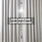 100% Blackout Curtain Lining Pair White With Hooks & Rings