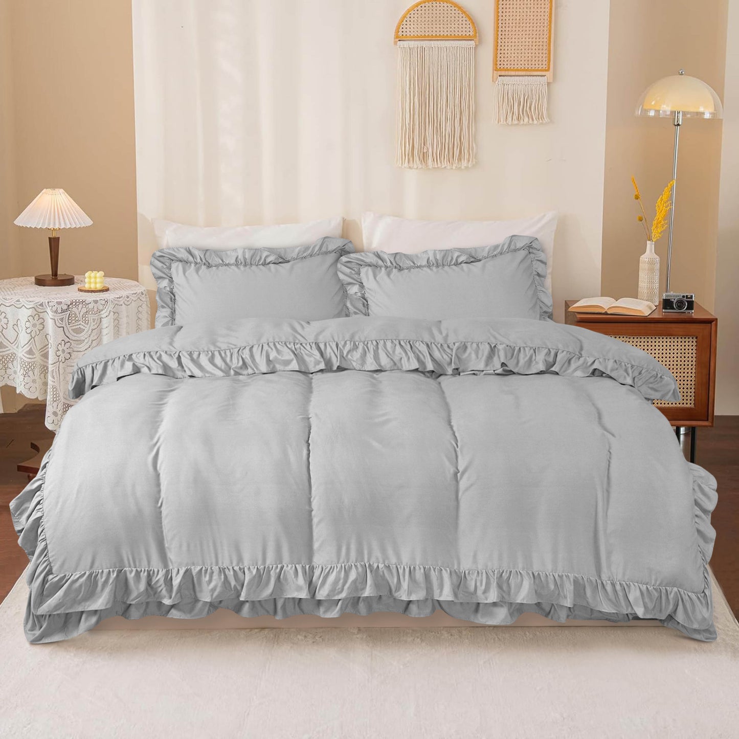 Ruffled Borders Duvet Cover Set