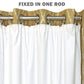 100% Blackout Curtain Lining Pair White With Hooks & Rings