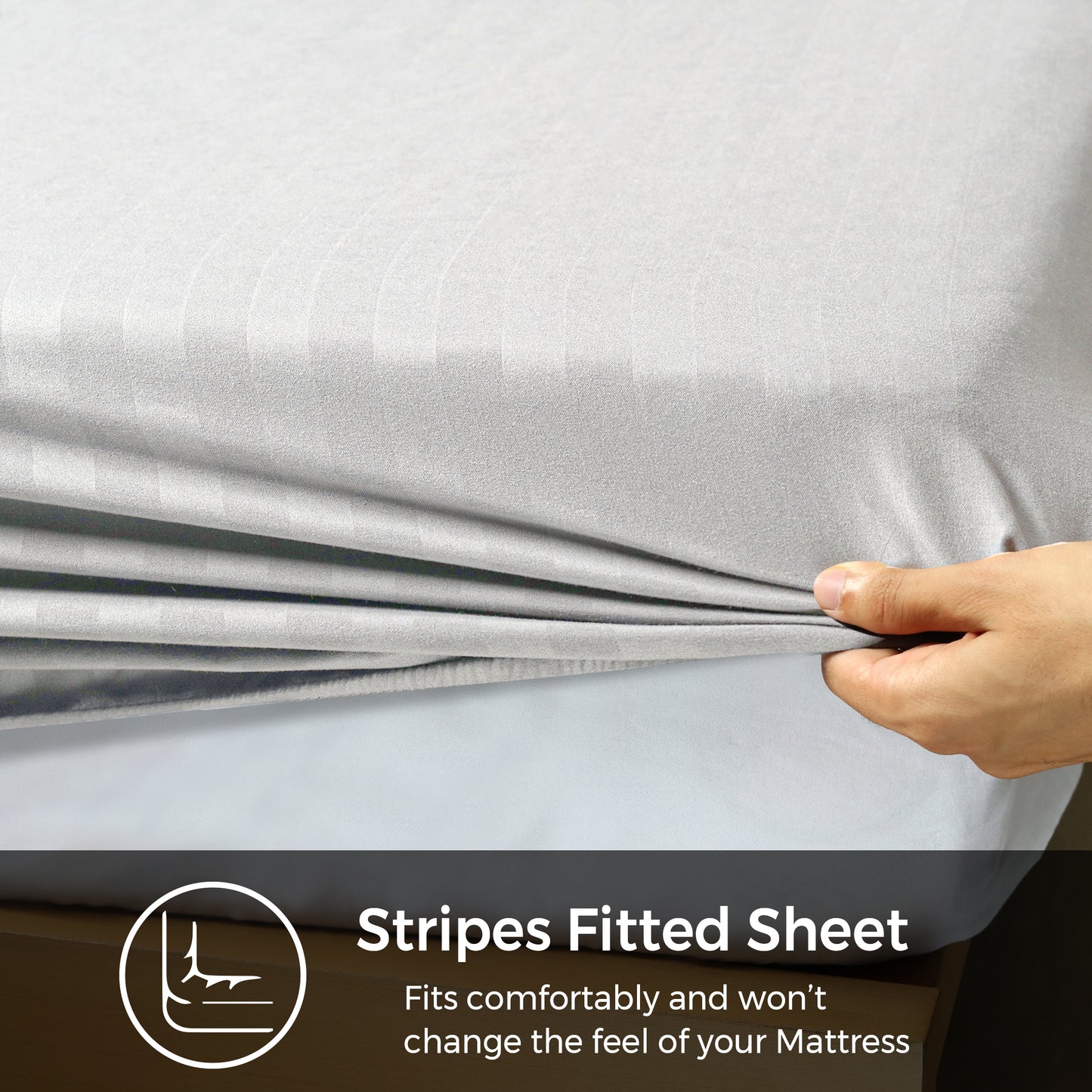 Premium Quality Stripe Fitted Sheet