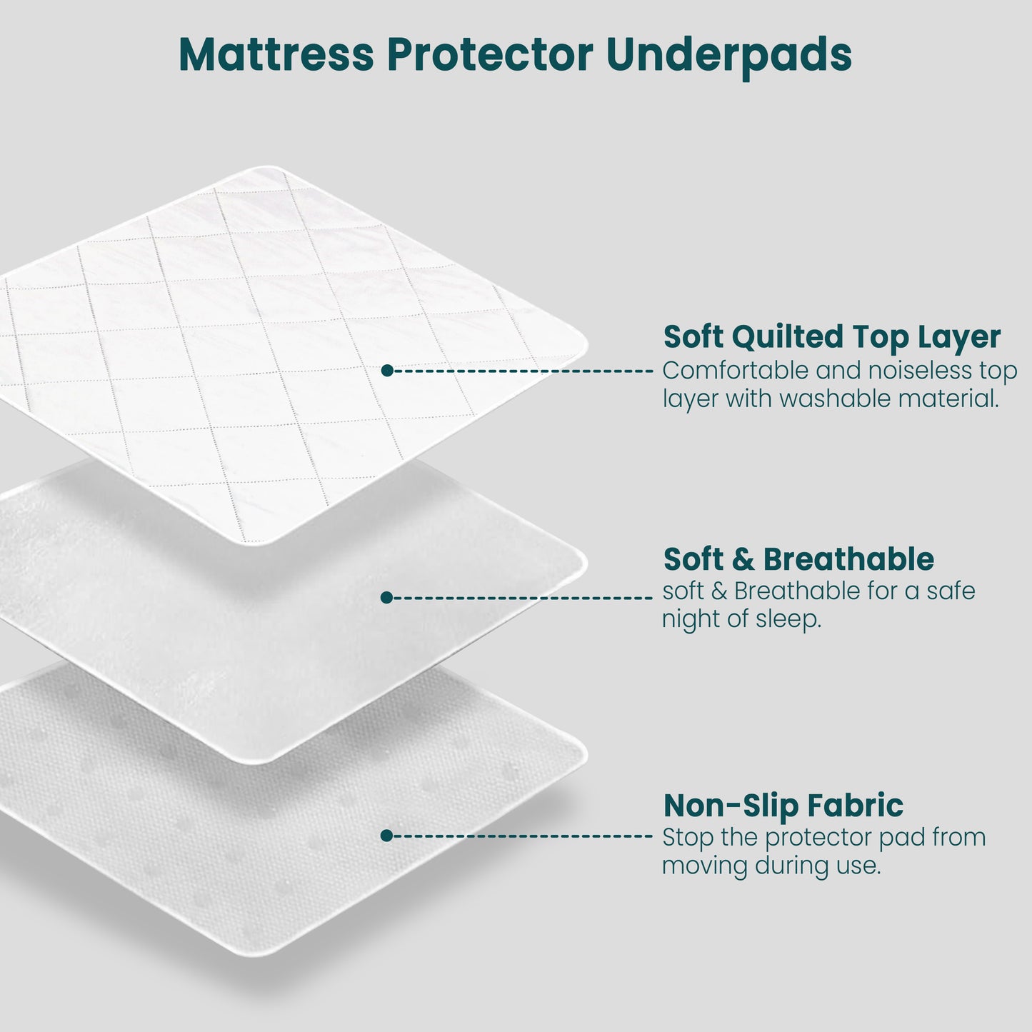 Microfiber Absorbency Bed Pad with Tuckable Side