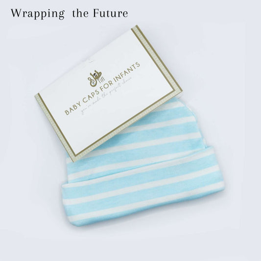 Baby Cap Light Blue Strips