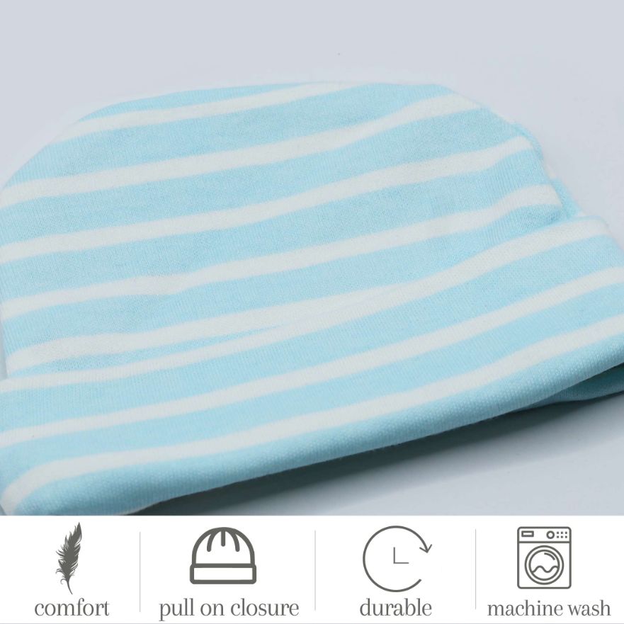 Baby Cap Light Blue Strips