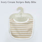 Baby Bib Ivory Cream Stripe