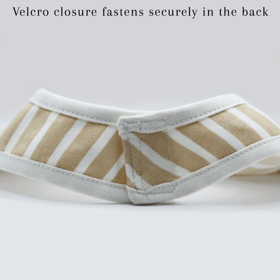 Baby Bib Ivory Cream Stripe