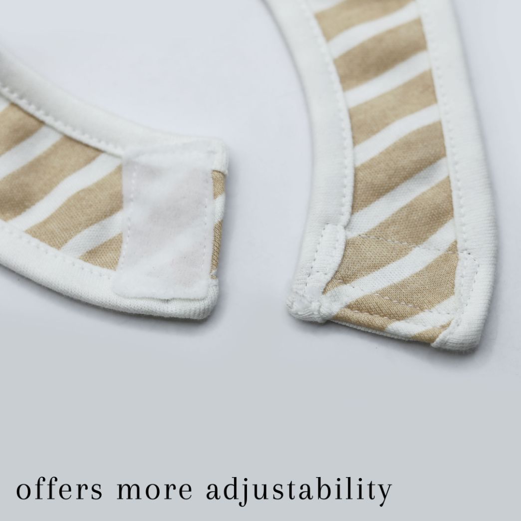 Baby Bib Ivory Cream Stripe
