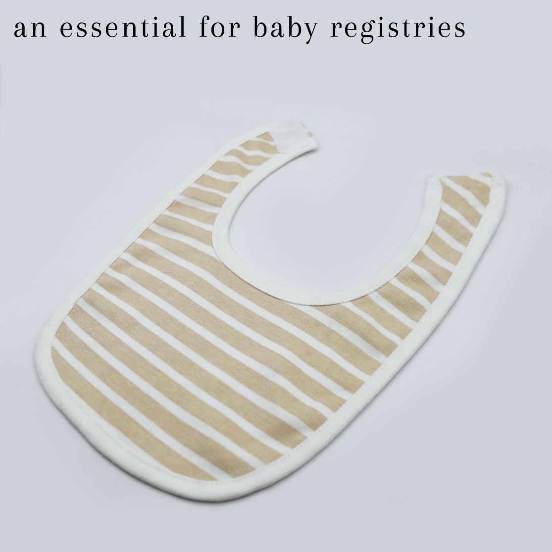 Baby Bib Ivory Cream Stripe