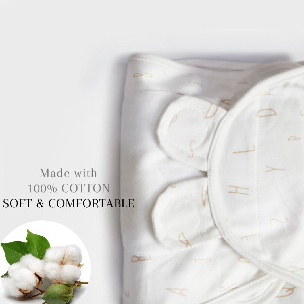 Baby Swaddle Ivory Cream (ABC, Sun, Banana)