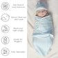 Baby Swaddle Light Blue (Stripes, Clouds, Stars)