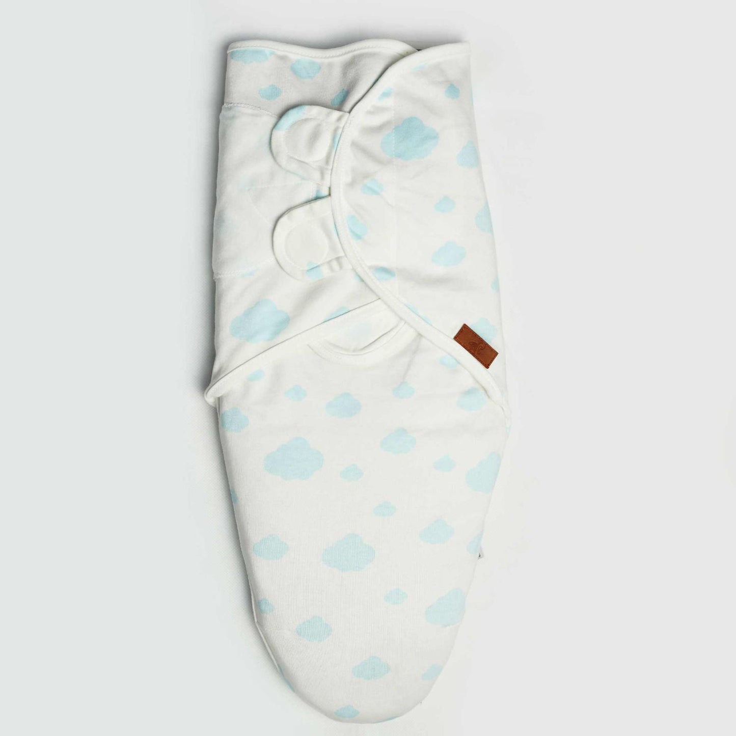 Baby Swaddle Light Blue (Stripes, Clouds, Stars)