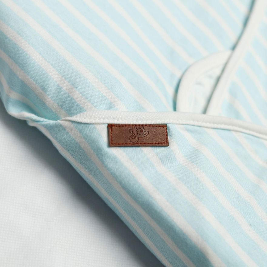 Baby Swaddle Light Blue (Stripes, Clouds, Stars)
