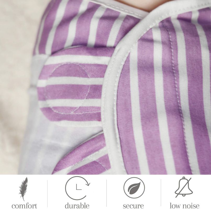Baby Swaddle Lilac (Stripes, Clouds, Stars)