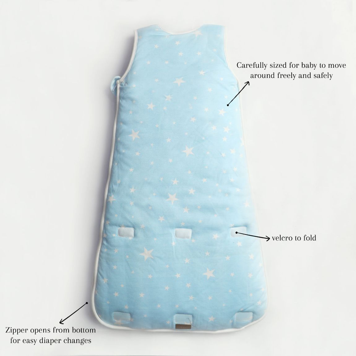 Light Blue Stars Baby Sleeping Bag