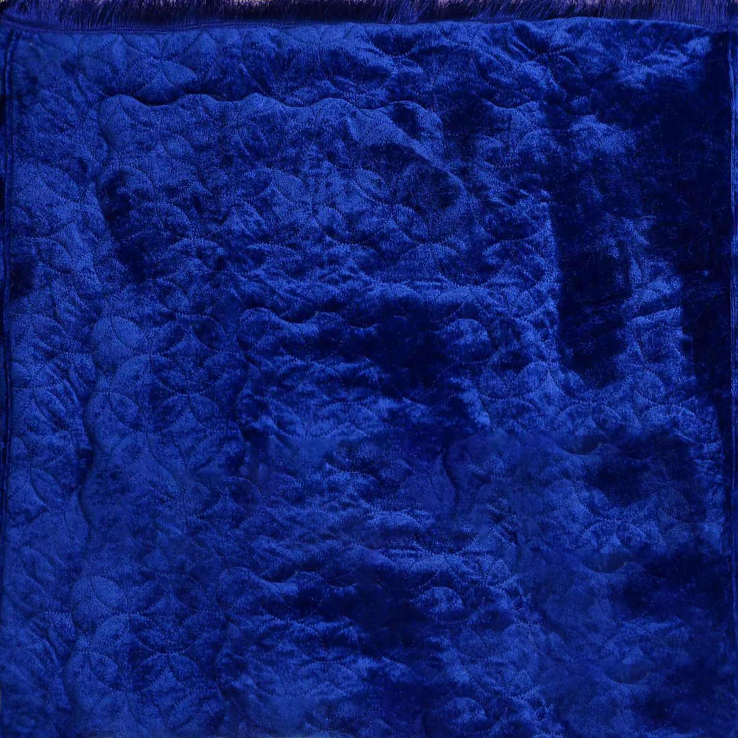 Luxury Crushed Velvet Rug Navy