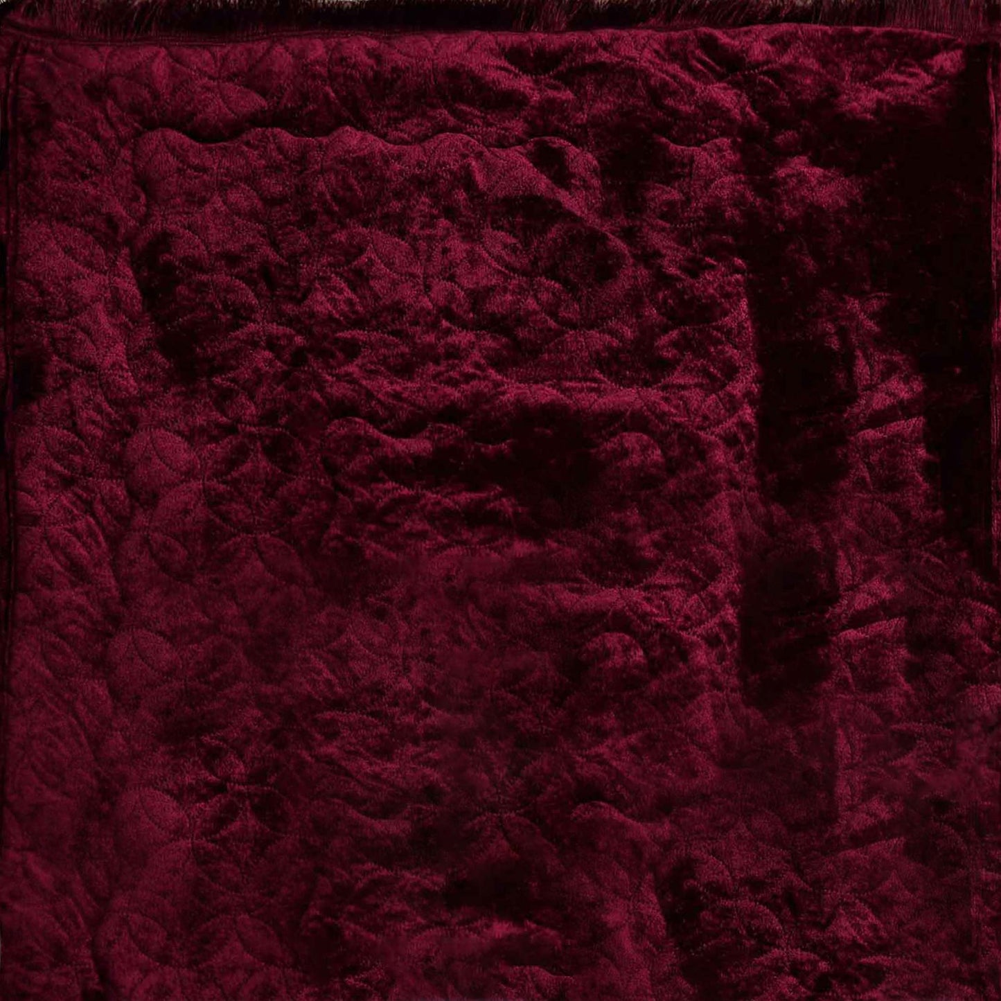 Luxury Crushed Velvet Rug Burgundy