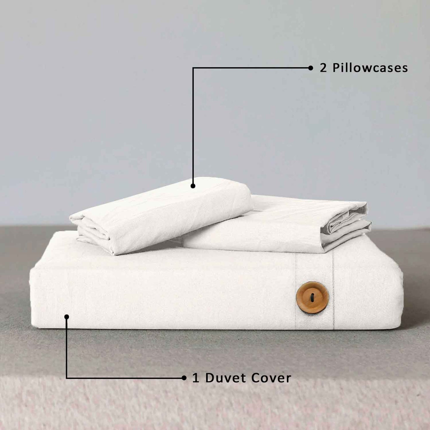 Wood Button Duvet Cover Set