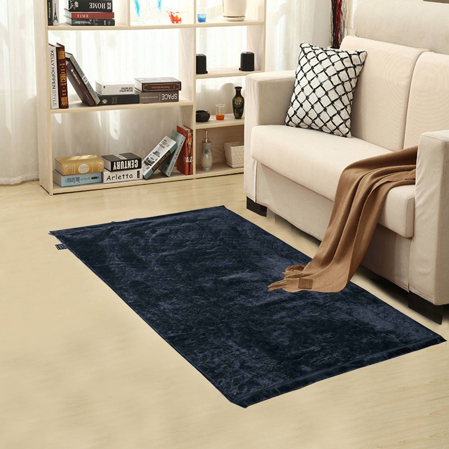 Luxury Crushed Velvet Rug Grey