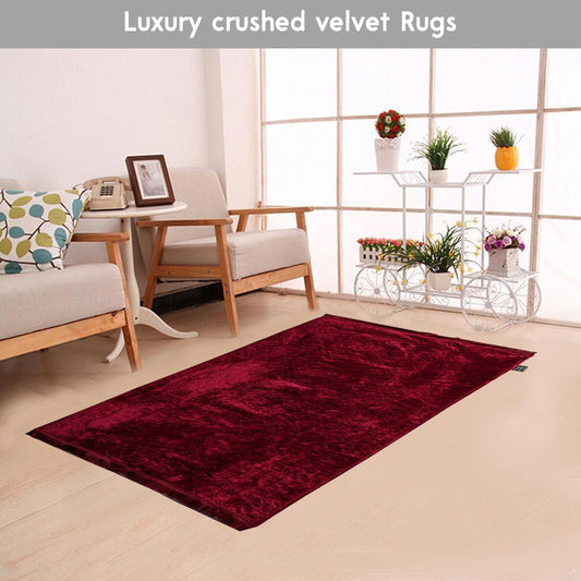 Luxury Crushed Velvet Rug Pink