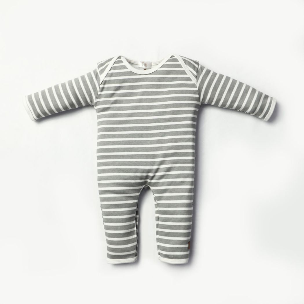 Newborn Baby Romper Bodysuit Grey (Stripes, Clouds, Stars)