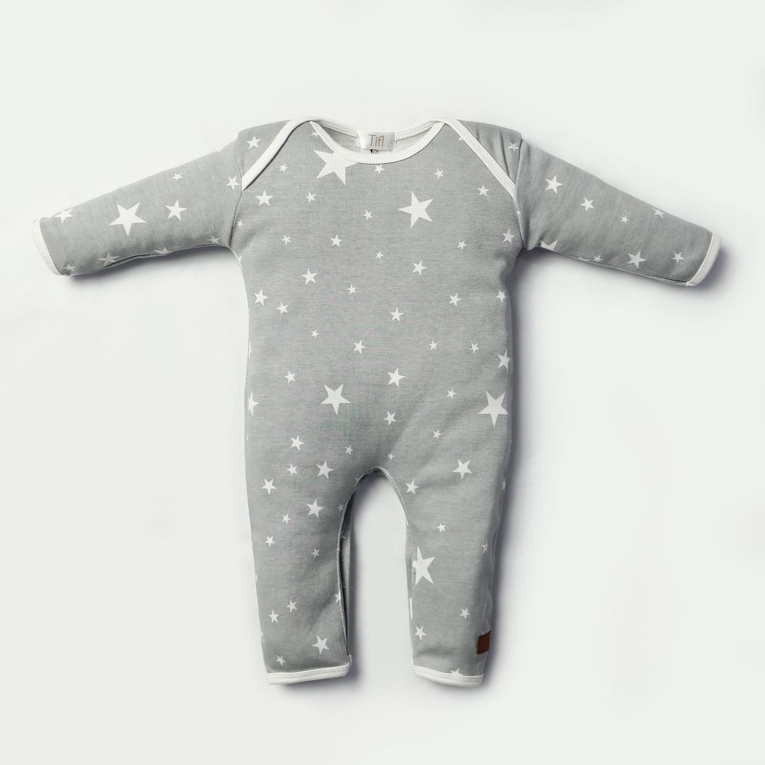 Newborn Baby Romper Bodysuit Grey (Stripes, Clouds, Stars)
