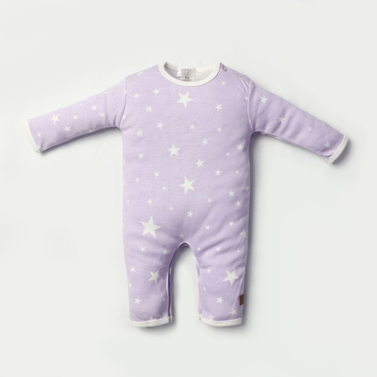 Newborn Baby Romper Bodysuit Lilac (Stripes, Clouds, Stars)