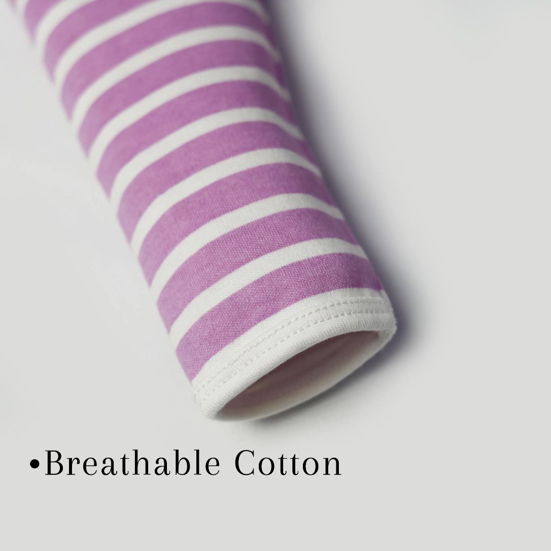 Newborn Baby Romper Bodysuit Lilac (Stripes, Clouds, Stars)