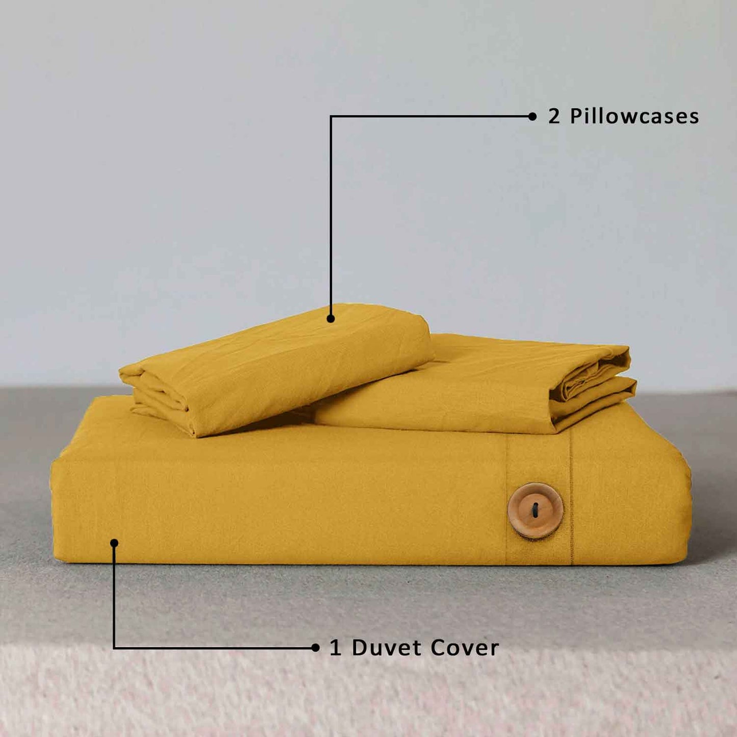 Wood Button Duvet Cover Set