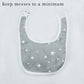 Pack of 3 Bibs Set Grey (Stripes, Clouds, Stars)