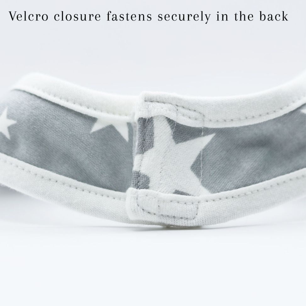 Pack of 3 Bibs Set Grey (Stripes, Clouds, Stars)