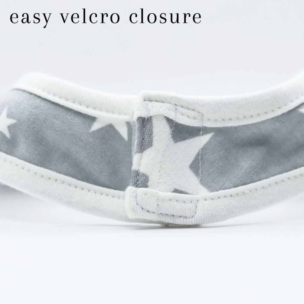 Pack of 3 Bibs Set Grey (Stripes, Clouds, Stars)