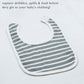 Pack of 3 Bibs Set Grey (Stripes, Clouds, Stars)