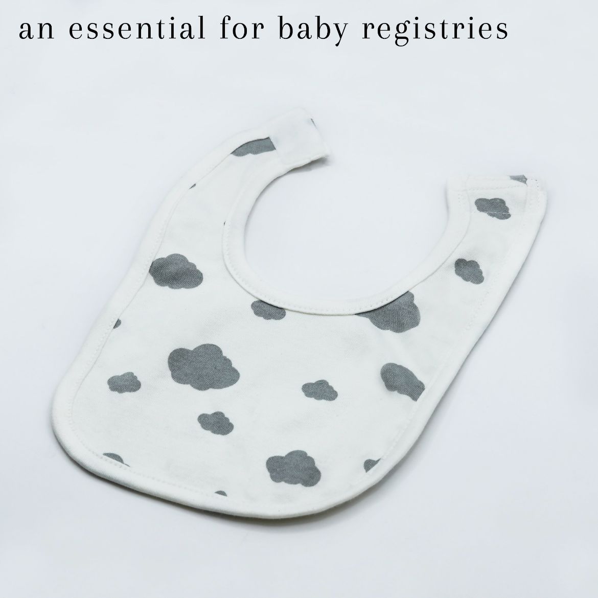 Pack of 3 Bibs Set Grey (Stripes, Clouds, Stars)