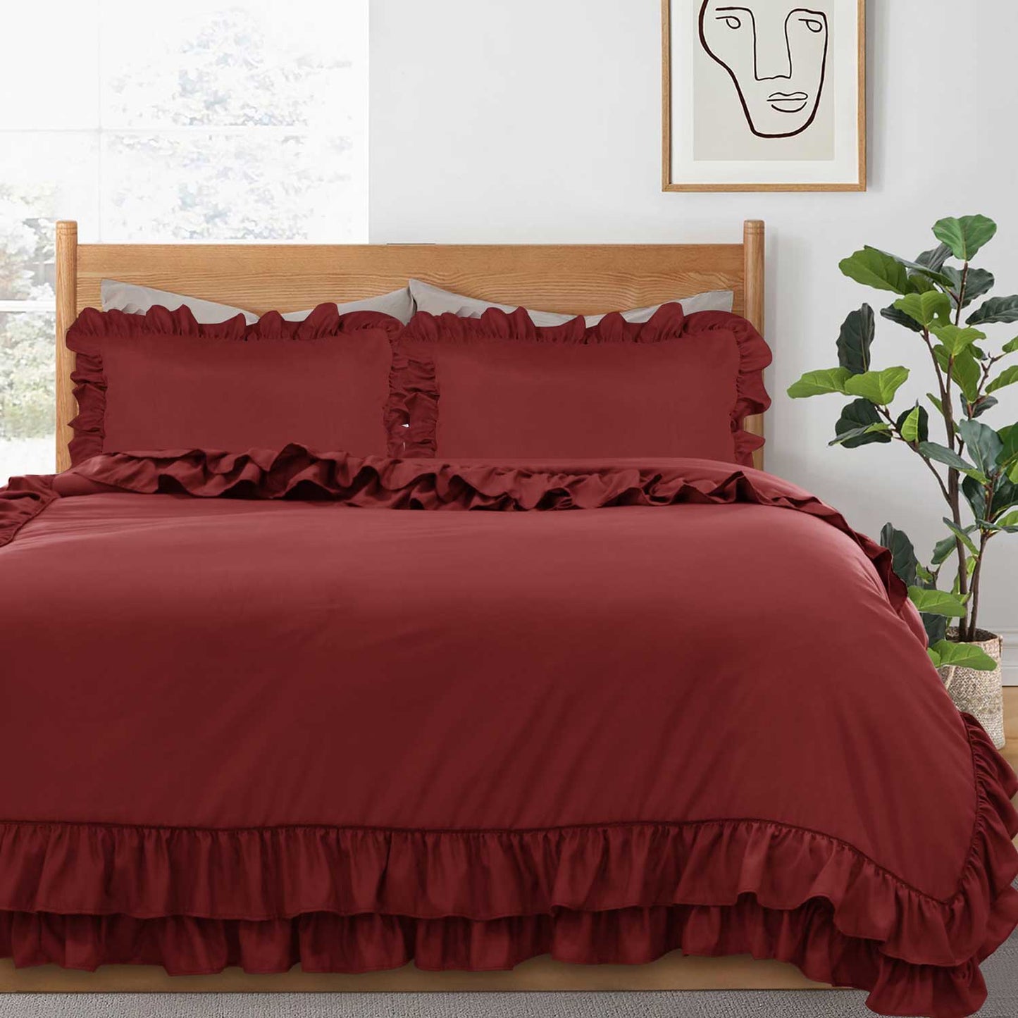 Ruffled Borders Duvet Cover Set