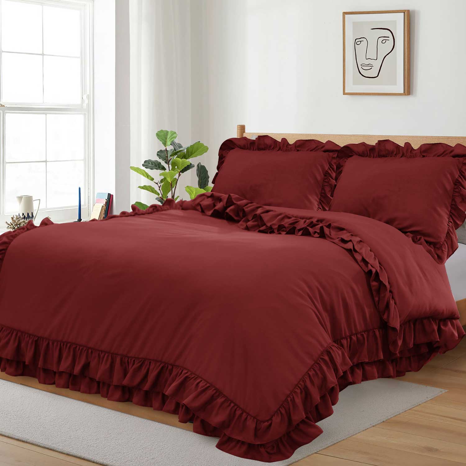 Ruffled Borders Duvet Cover Set