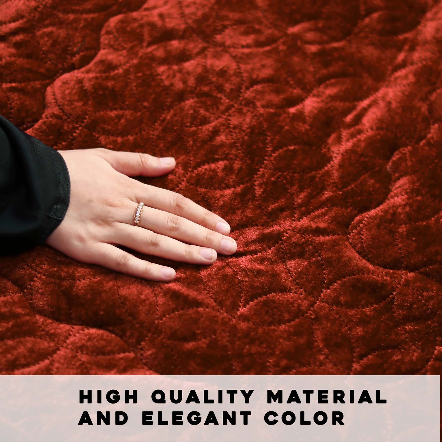 Luxury Crushed Velvet Rug Rust