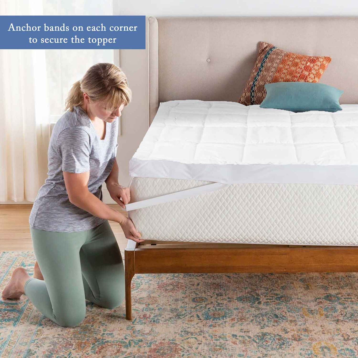 Square Quilted Extra Thick Mattress Topper