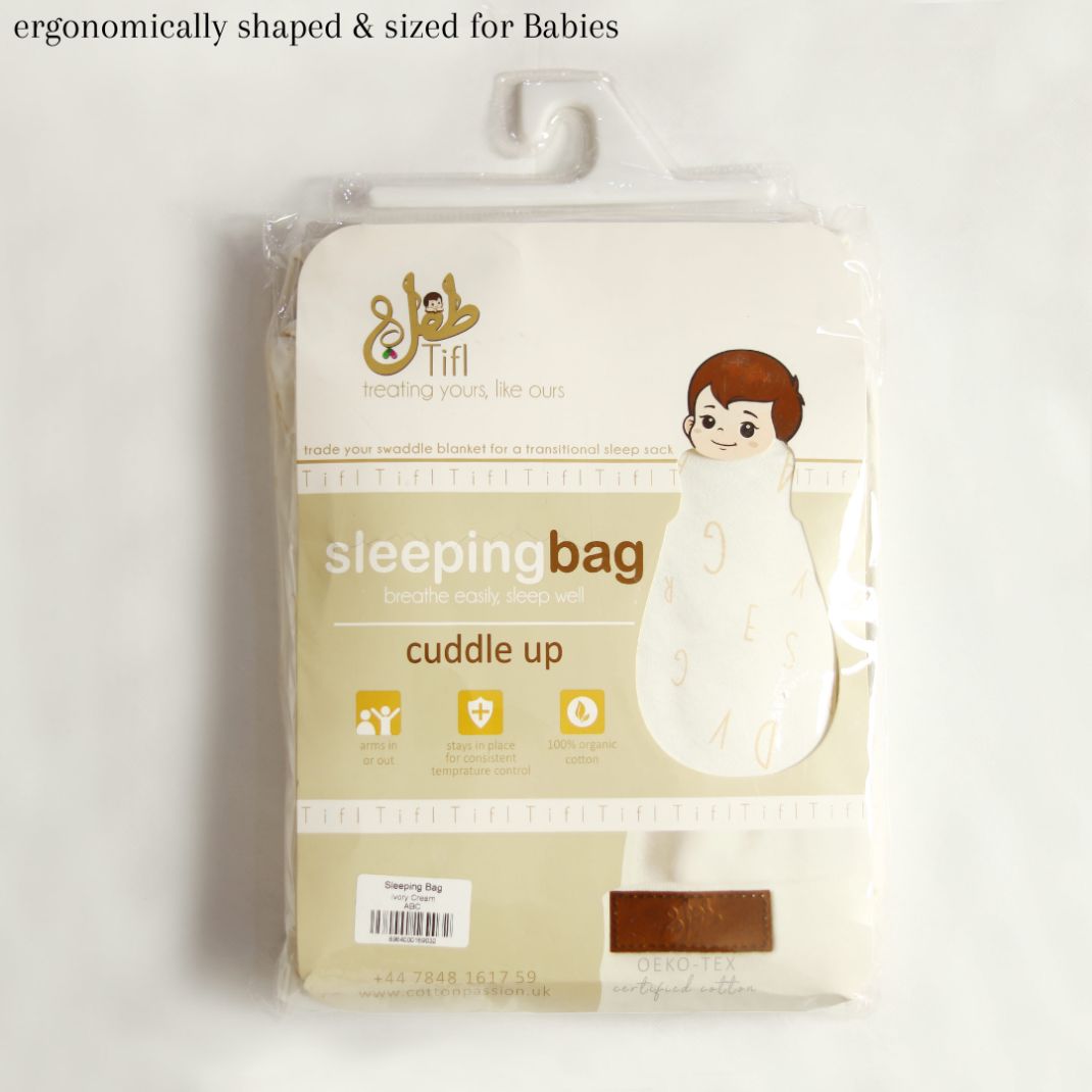 Ivory Cream ABC Baby Sleeping Bag