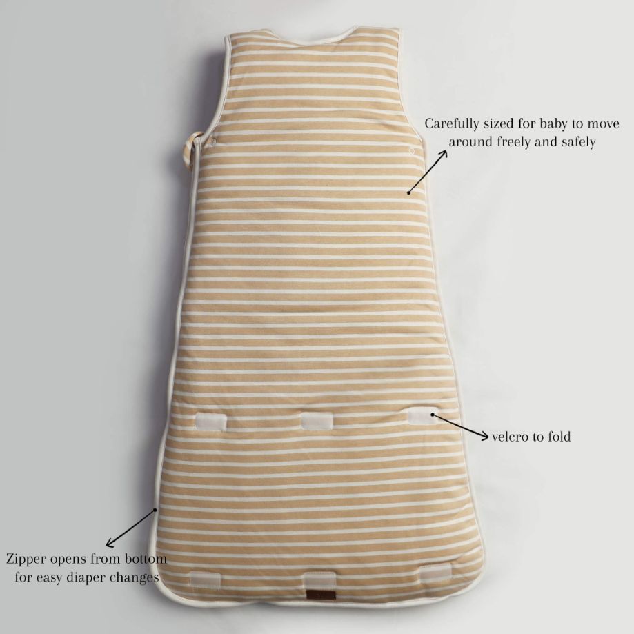 Ivory Cream Stripes Baby Sleeping Bag