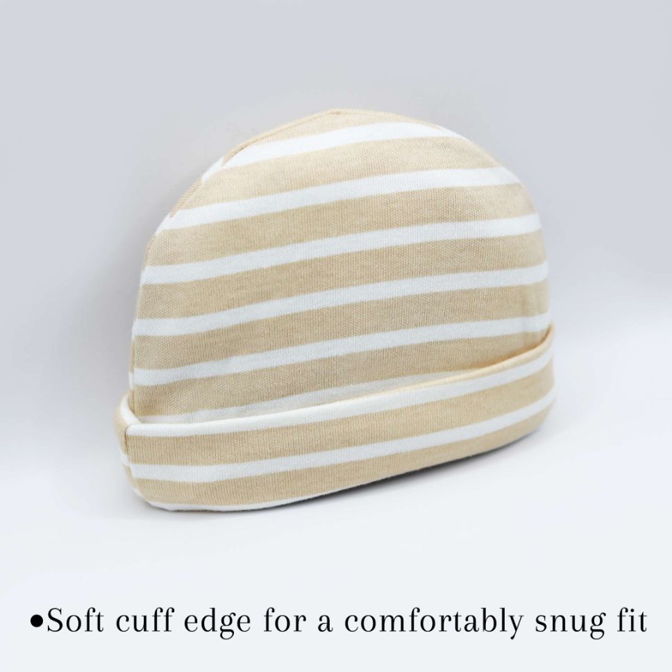 Baby Cap Ivory Cream Stripes