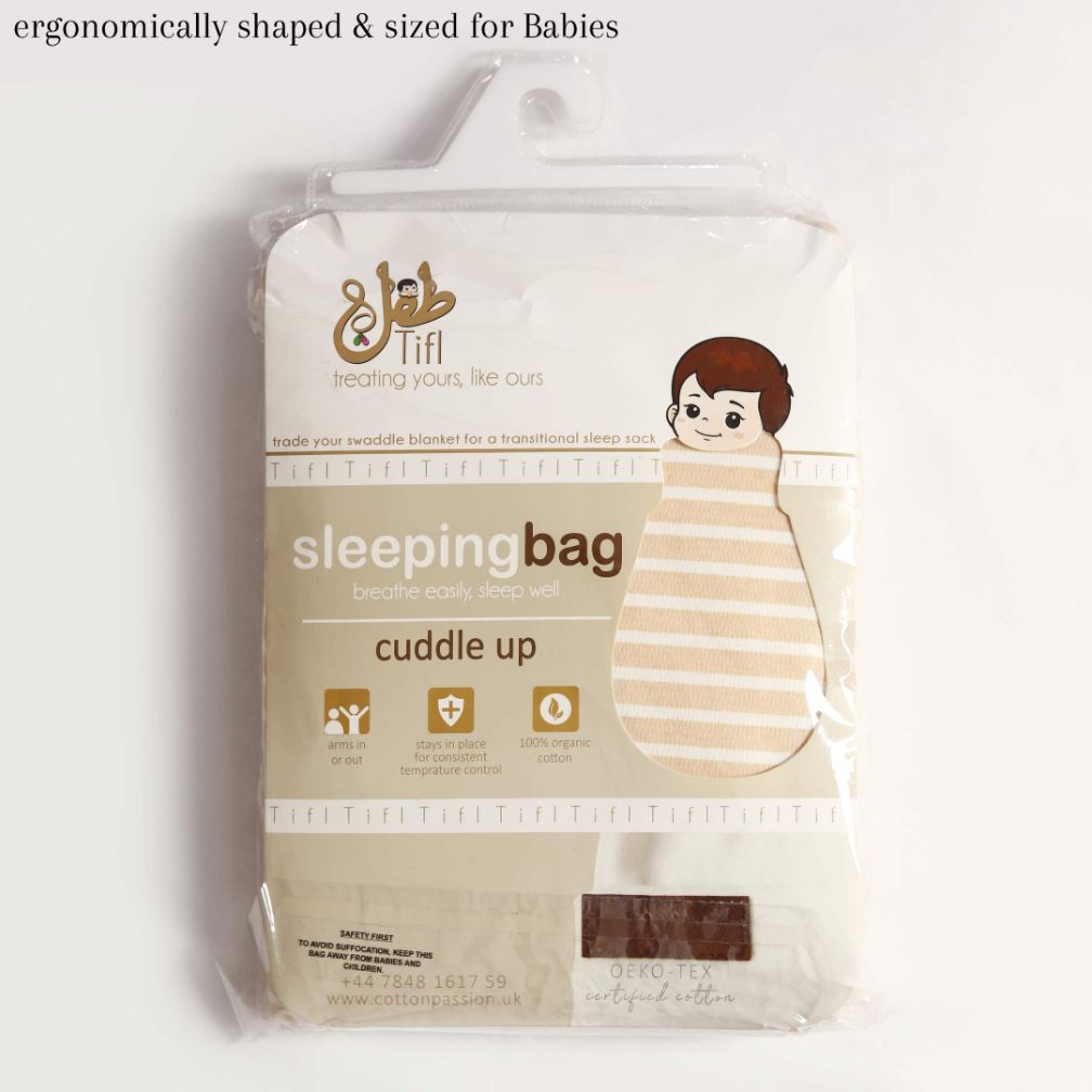 Ivory Cream Stripes Baby Sleeping Bag